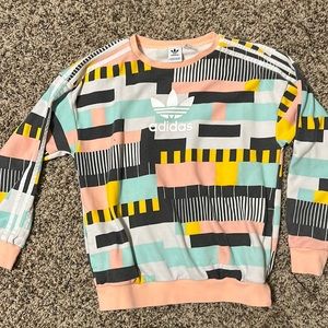 Multi pastel color adidas sweatshirt